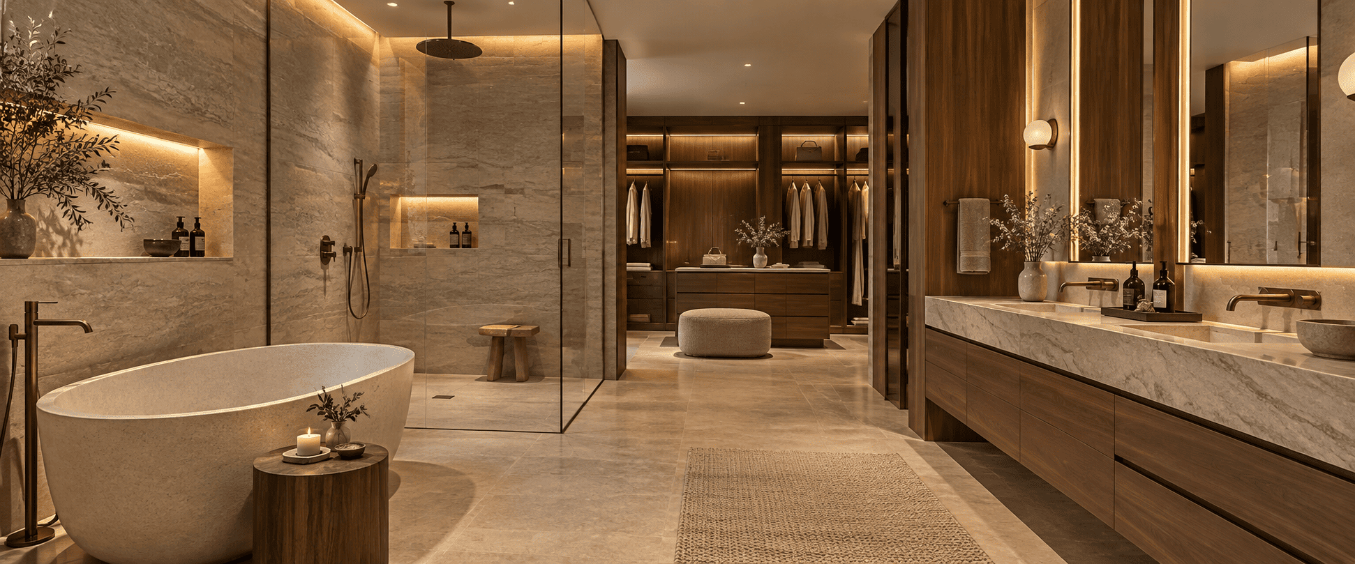 Baño spa de lujo en tonos cálidos (1)